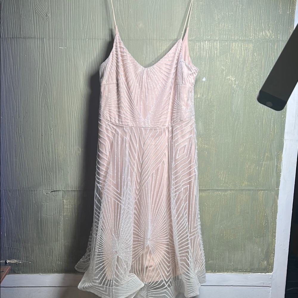 Faeriesty Elegant Nude Spaghetti Strap party Dress